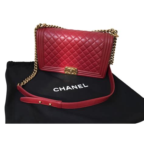 red chanel boy bag large